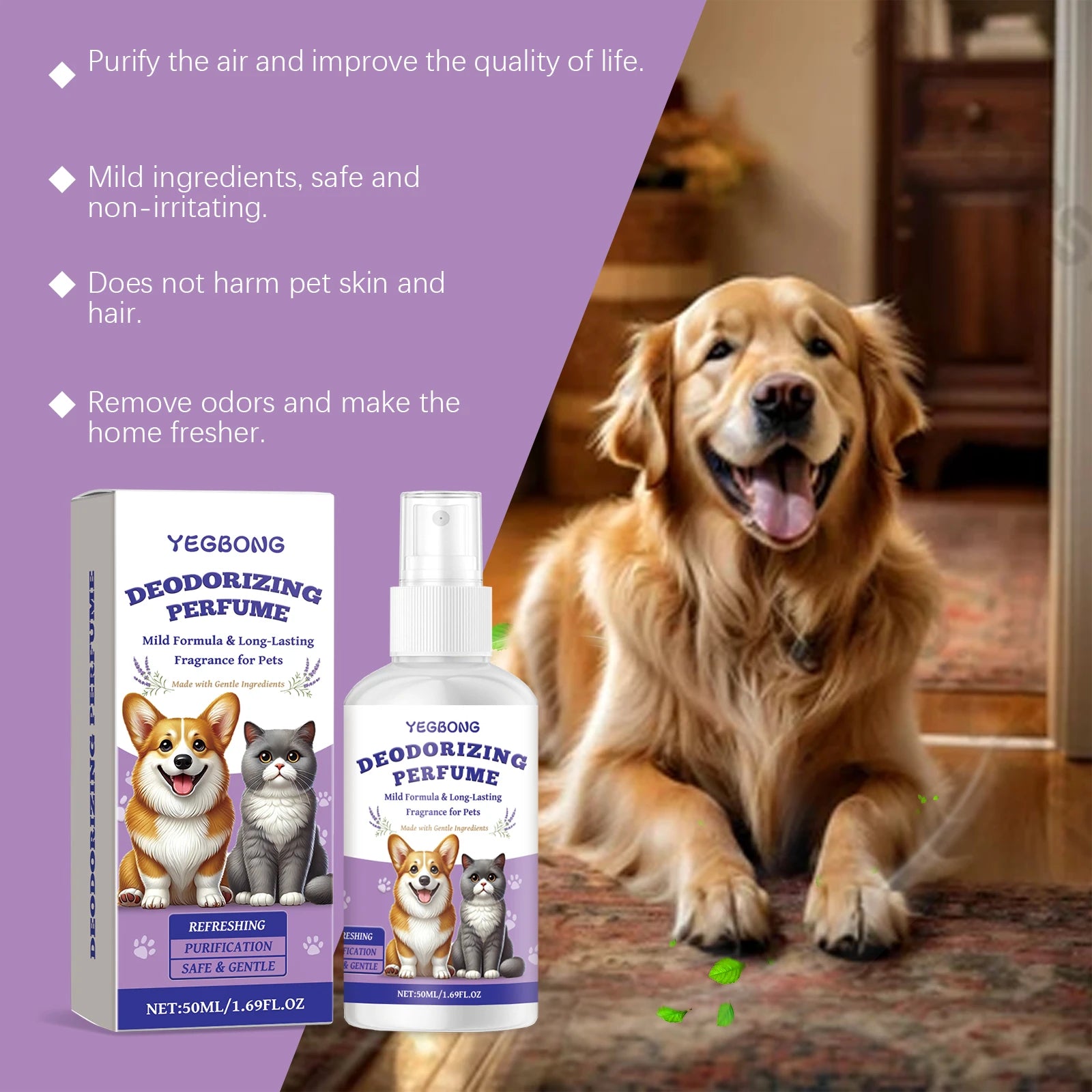 Non-irritating Deodorizing Spray Eliminates Bad Odor