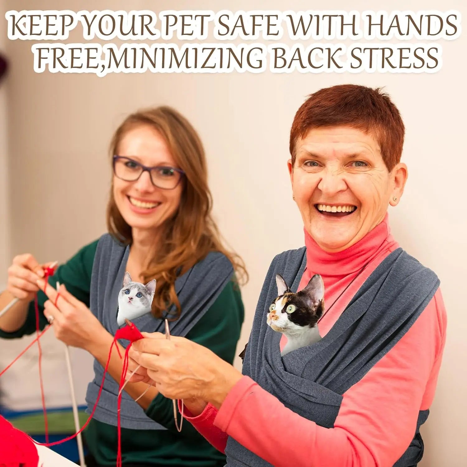 Adjustable Chest Wrap for Cats & Dogs, Soft Cotton