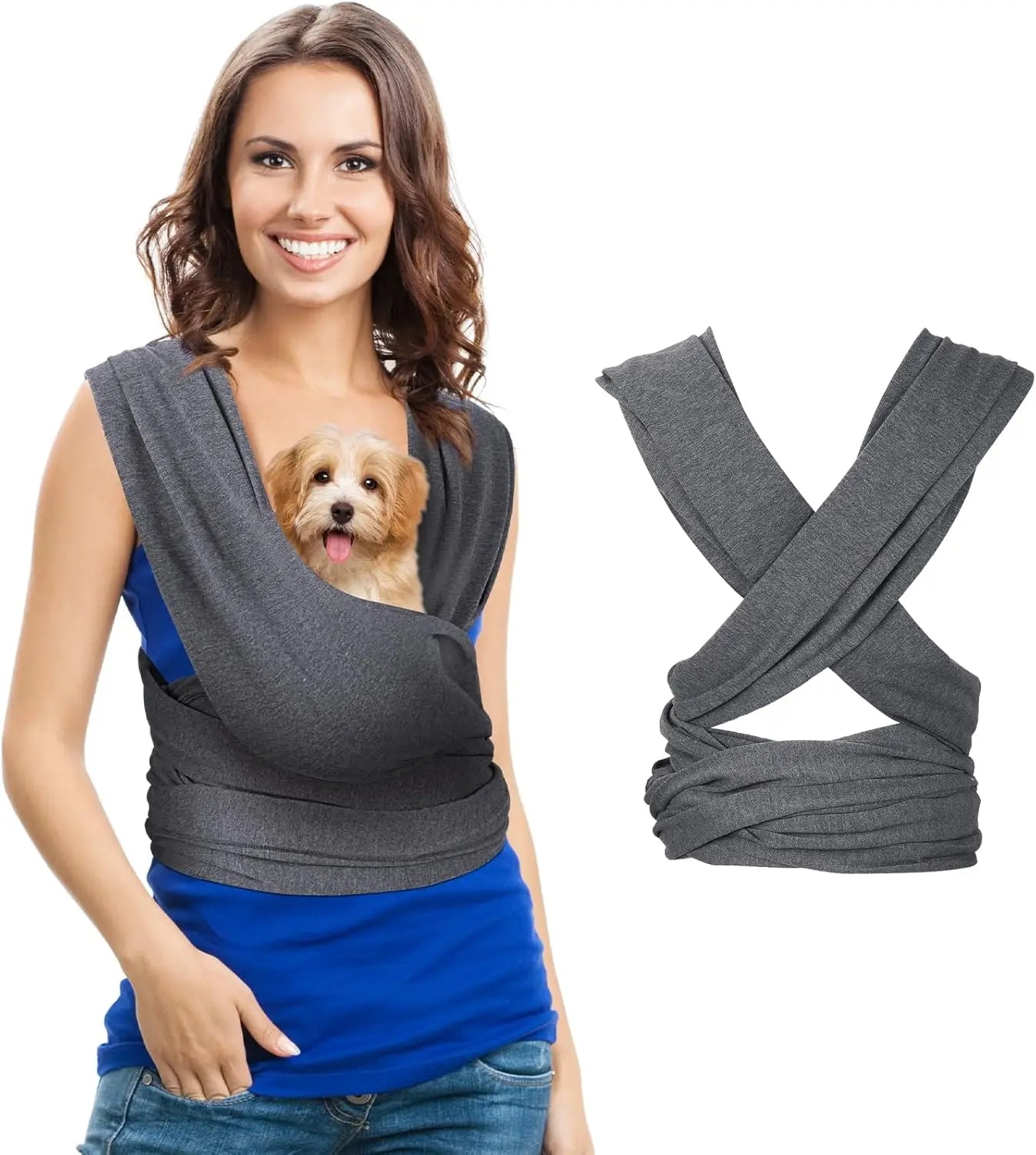 Adjustable Chest Wrap for Cats & Dogs, Soft Cotton