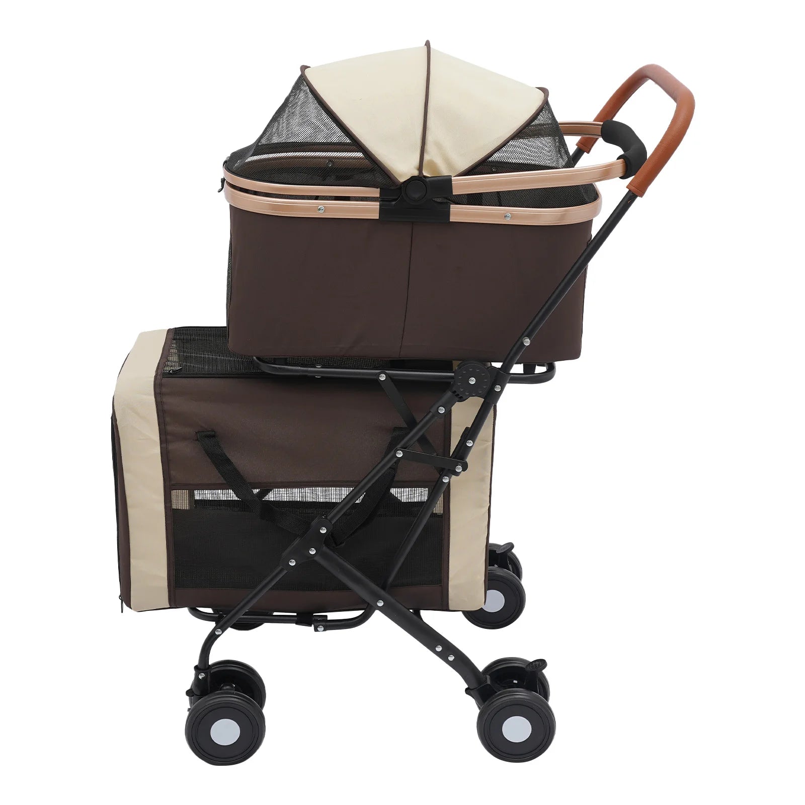 3-in-1 Multifunctional  Foldable Pet Stroller With 2 Pet Carriers