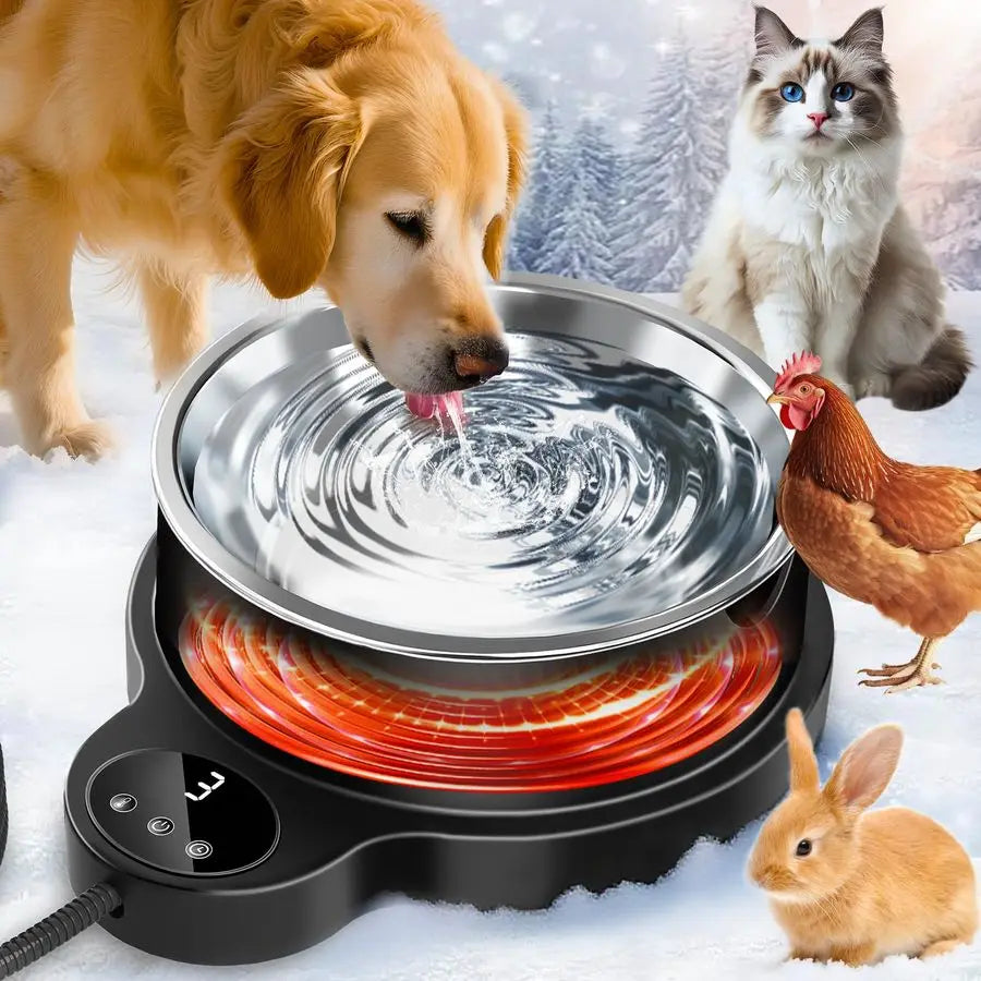 Stainless Outdoor Heated Pet Bowl