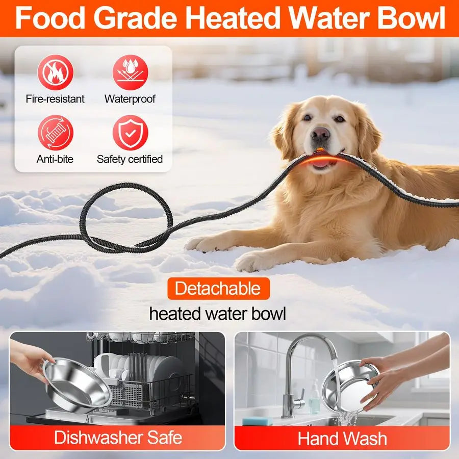 Stainless Outdoor Heated Pet Bowl