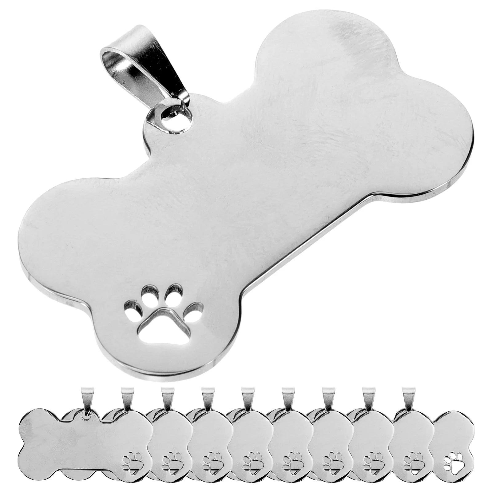 10 Pcs Stainless Steel Blank Pet Id Tags