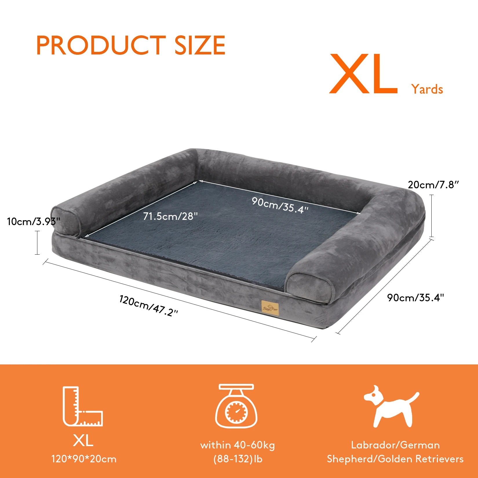 Orthopedic Pet Bed With Removable Washable Cover