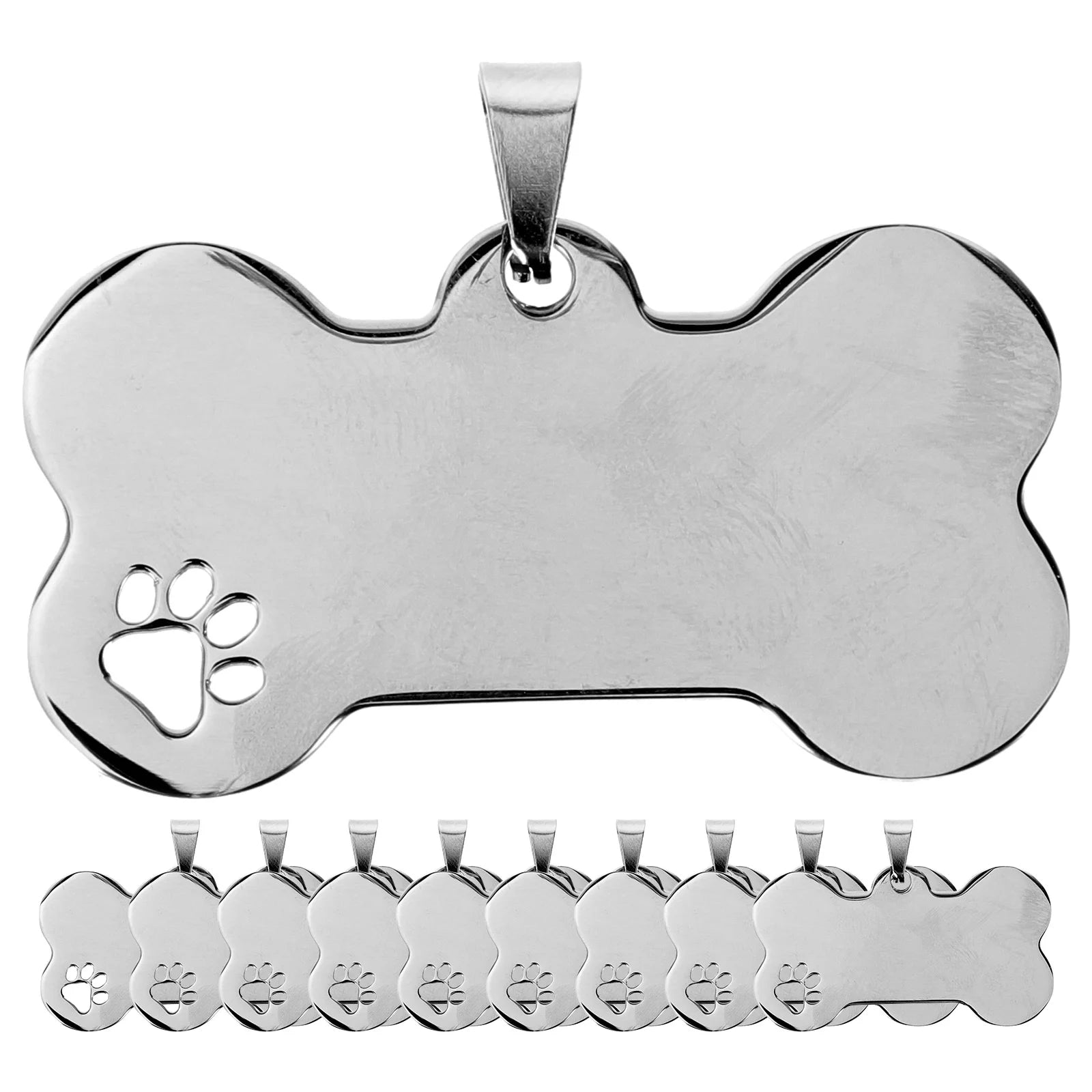 10 Pcs Stainless Steel Blank Pet Id Tags