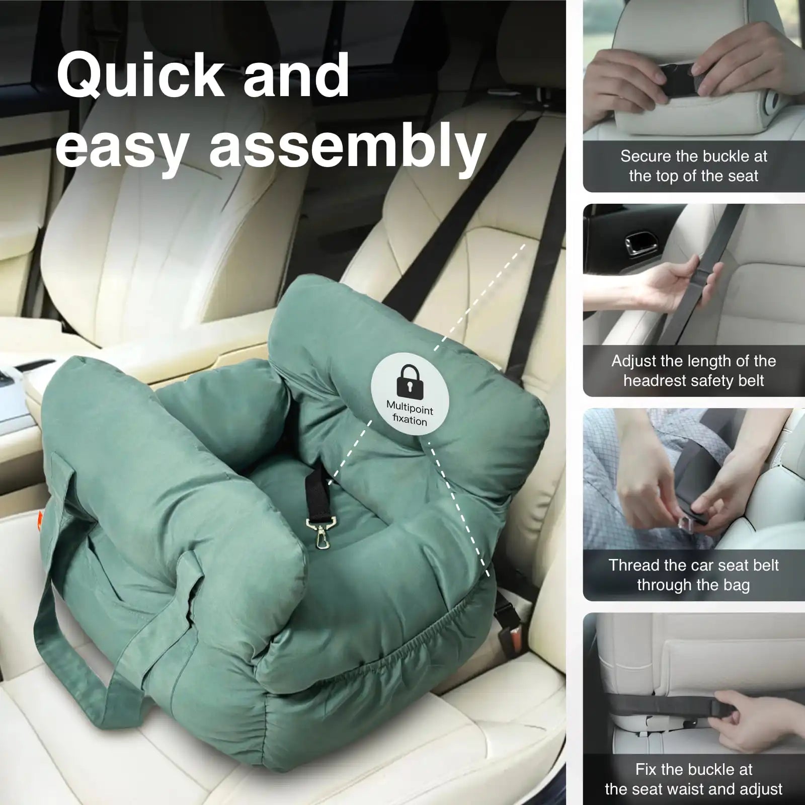 2-in-1 Car Seat Carrier Bag - Detachable With Handles And Safety Belt