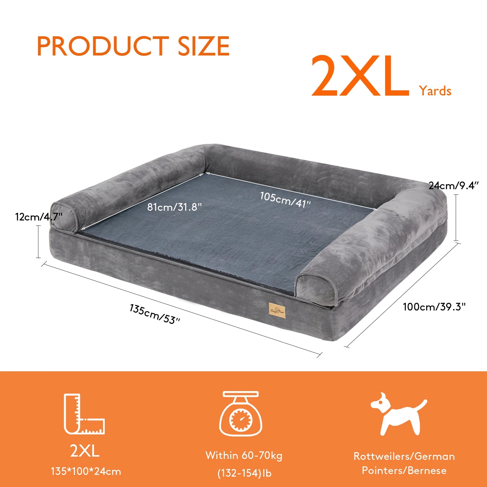 Orthopedic Pet Bed With Removable Washable Cover