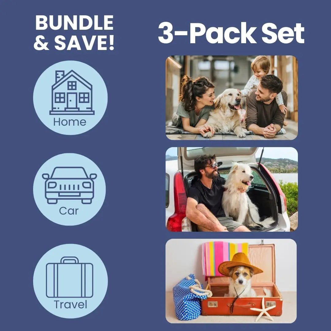 3-Pack Pet First Aid Kit With Hard-Sided And Travel Cases, Vet-Approved