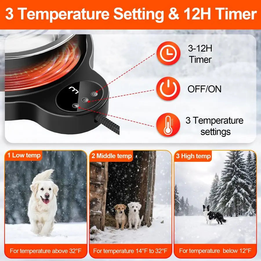 Stainless Outdoor Heated Pet Bowl