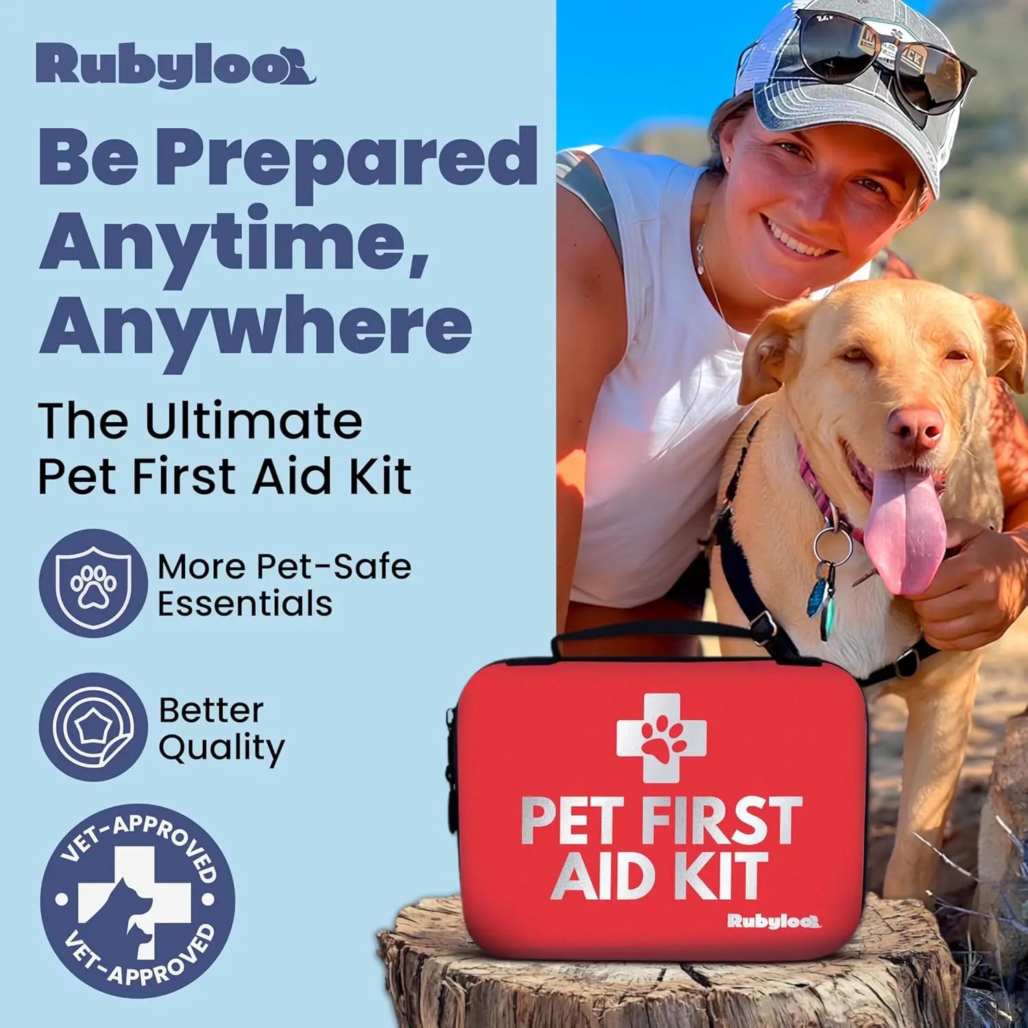 3-Pack Pet First Aid Kit With Hard-Sided And Travel Cases, Vet-Approved