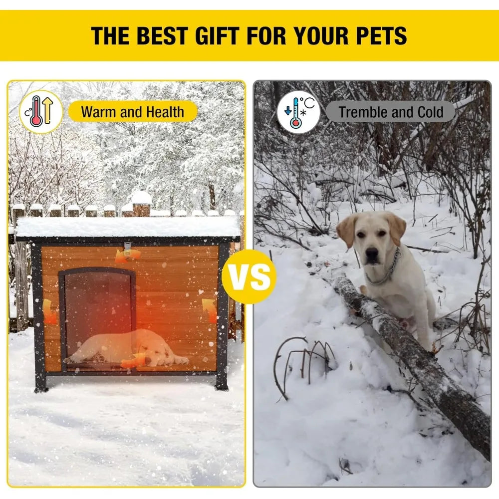 Winter-Ready Insulated Wooden Dog House