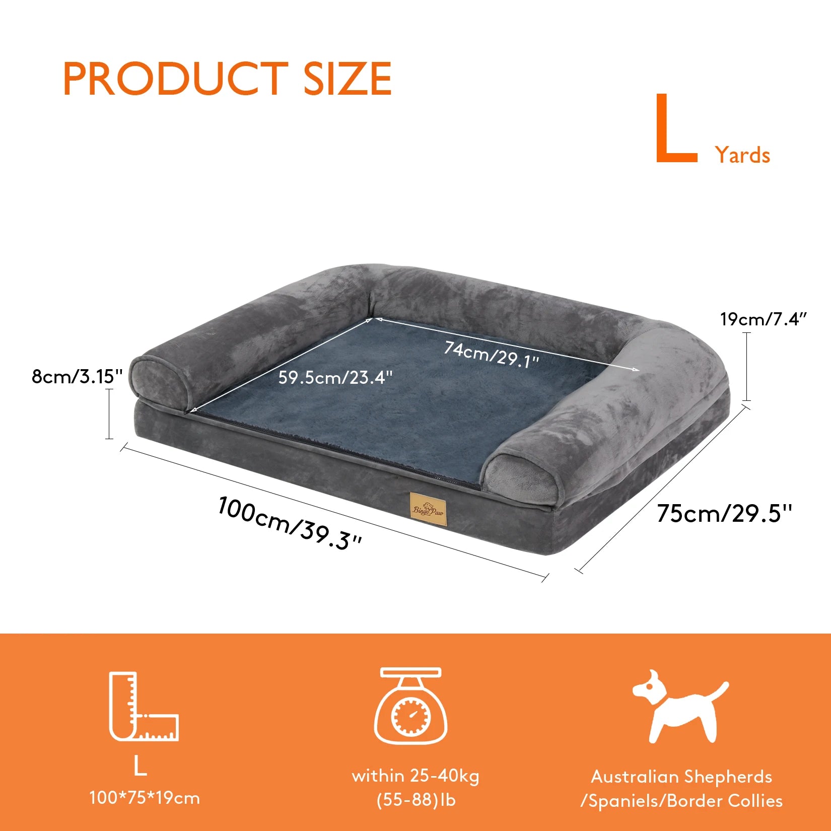 Orthopedic Pet Bed With Removable Washable Cover
