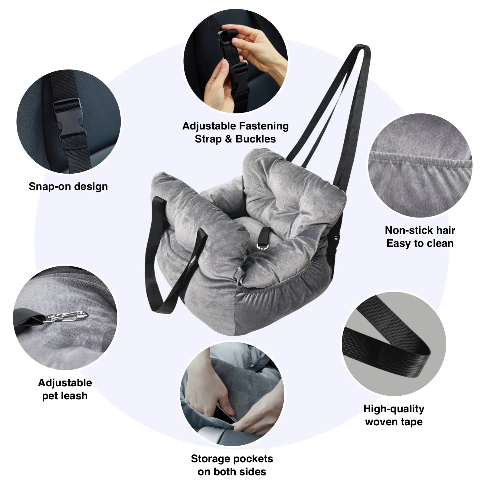 2-in-1 Car Seat Carrier Bag - Detachable With Handles And Safety Belt