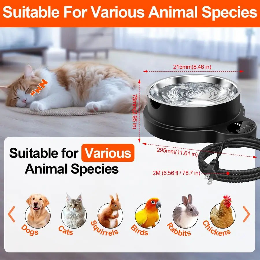 Stainless Outdoor Heated Pet Bowl