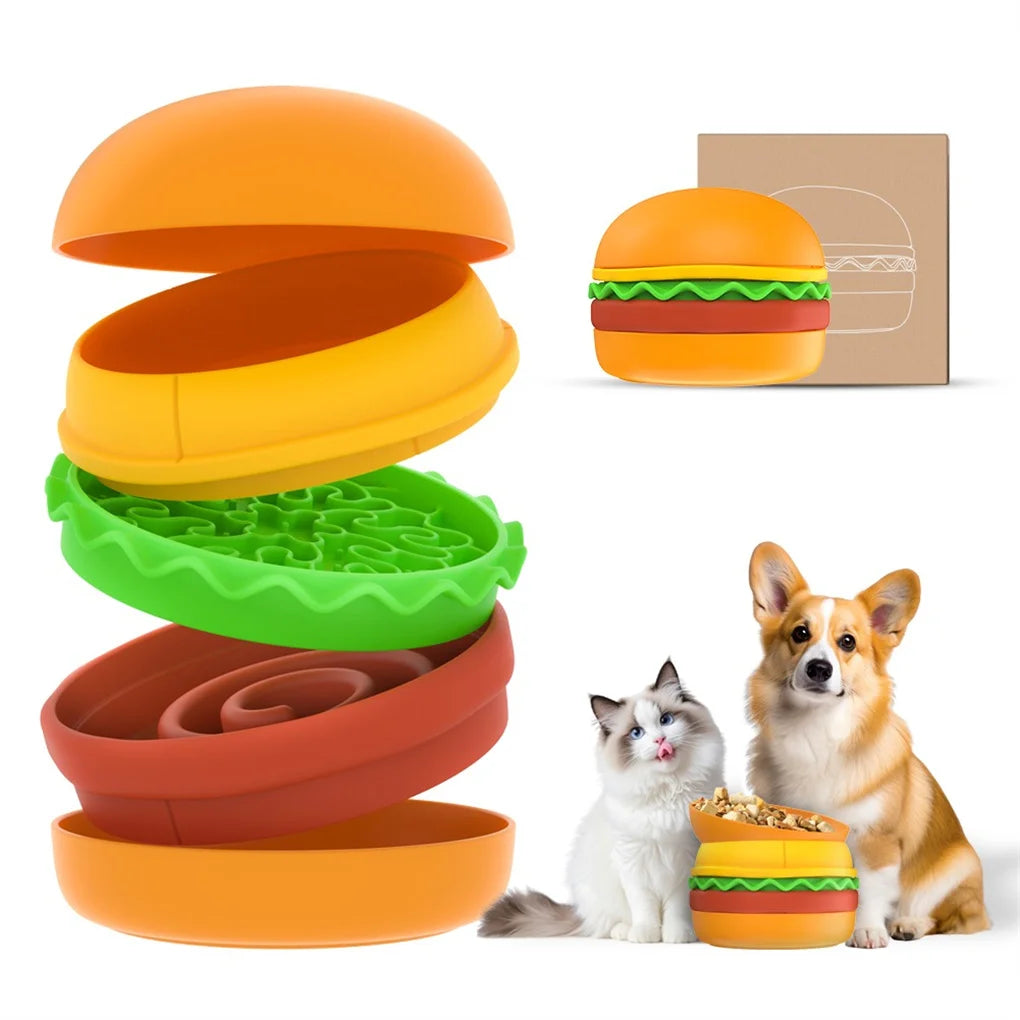 5-in-1 Burger Pet Bowls Set