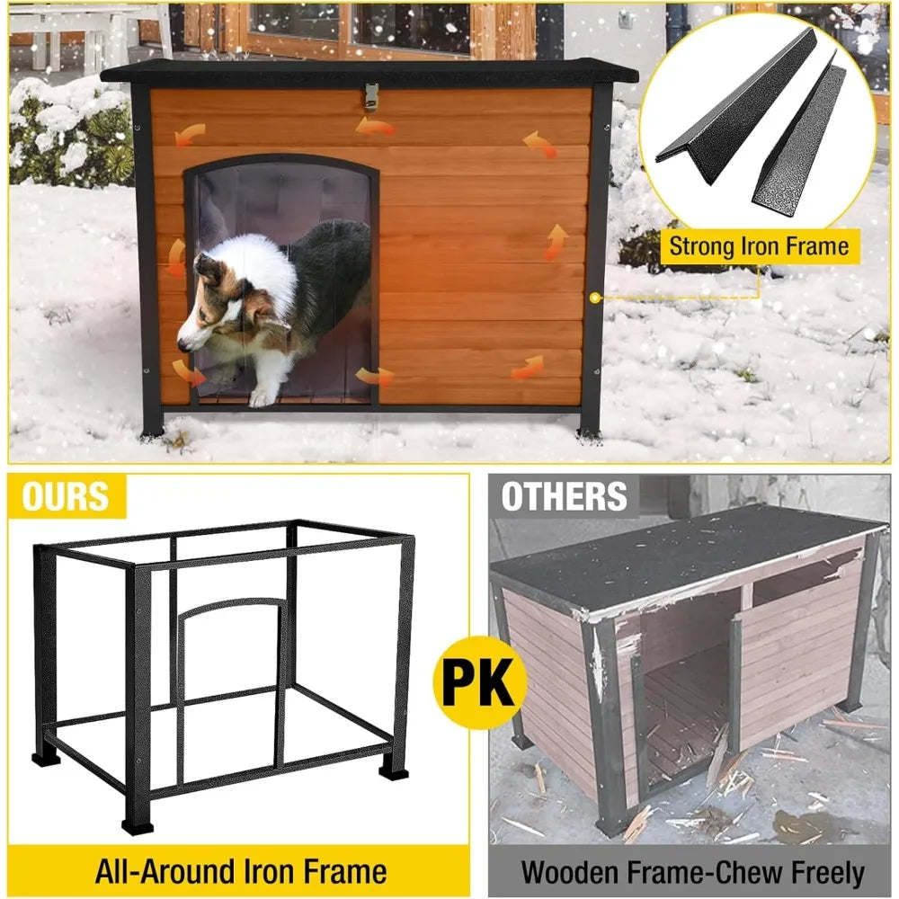 Winter-Ready Insulated Wooden Dog House