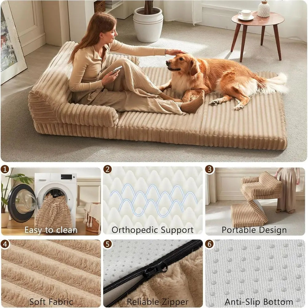 Foldable Orthopedic Memory Foam Dog Bed