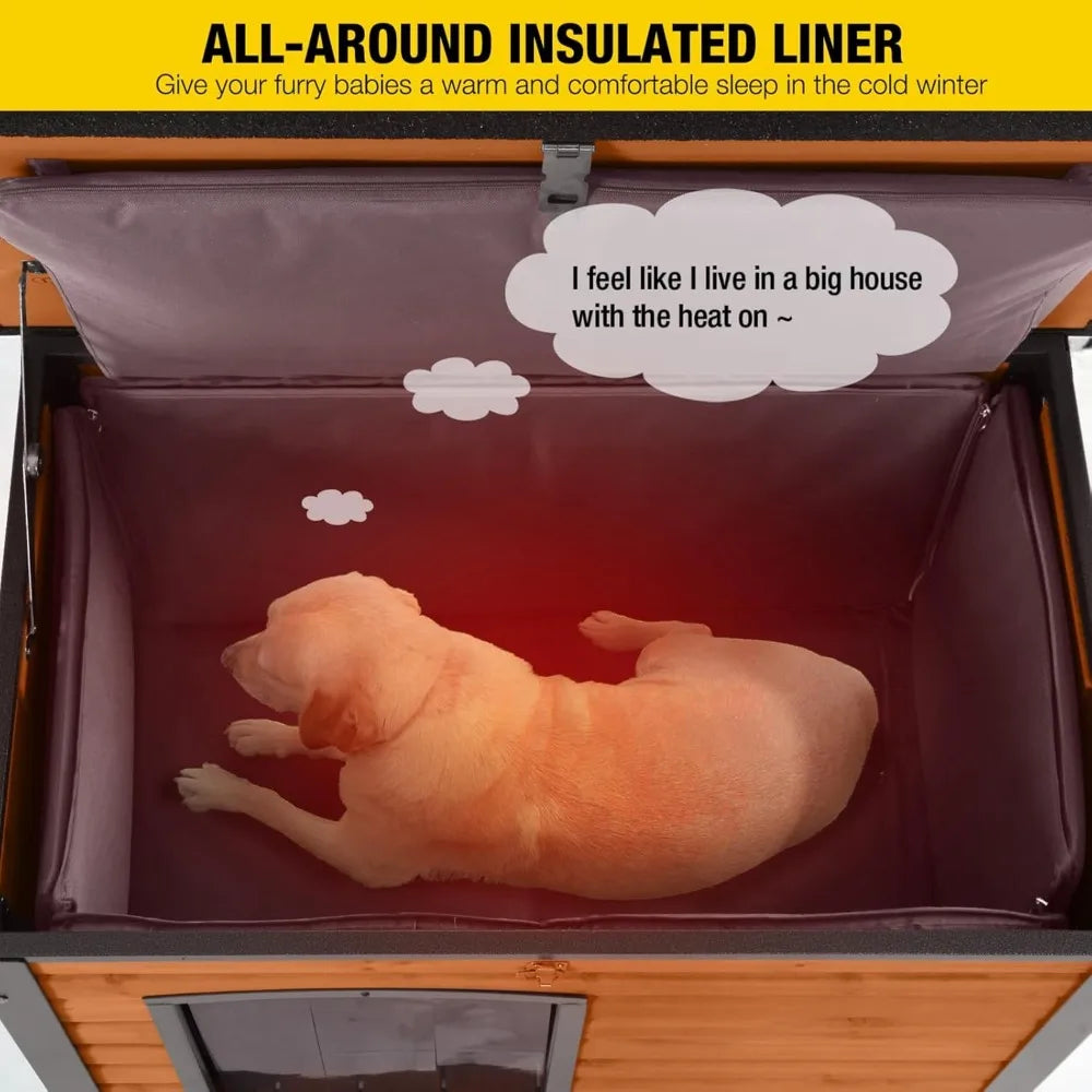 Winter-Ready Insulated Wooden Dog House