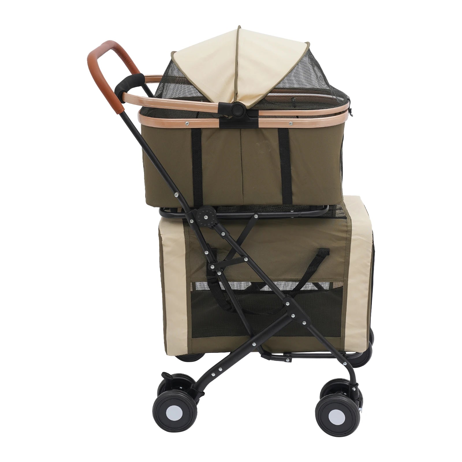 3-in-1 Multifunctional  Foldable Pet Stroller With 2 Pet Carriers